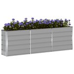 vidaXL Jardinière Gris clair 160 x 40 x 75 cm Acier