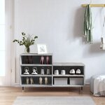 vidaXL Armoire à chaussures Gris béton 102x36x60 cm Bois d'ingénierie