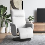 vidaXL Fauteuil inclinable avec repose-pieds blanc similicuir