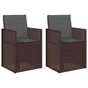 vidaXL Chaises de jardin salle à manger 2 pc Marron et anthracite PP