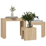 vidaXL Tables basses gigognes 3 Pièces Chêne sonoma Aggloméré