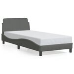 vidaXL Cadre de lit sans matelas gris foncé 90x190 cm tissu