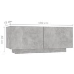 vidaXL Table de chevet gris béton 100x35x40 cm bois d'ingénierie