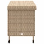vidaXL Boîte de rangement de jardin et roues résine tressée
