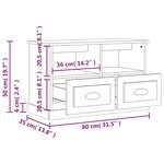 vidaXL Meuble TV sonoma gris 80x35x50 cm bois d'ingénierie
