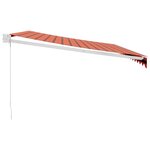 vidaXL Auvent rétractable orange et marron 4x3 m tissu et aluminium