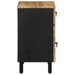 vidaXL Table de chevet noir 50x33x60 cm bois de manguier massif brut