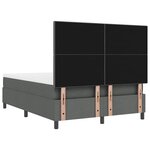 vidaXL Lit à ressorts avec matelas Gris foncé 160 x 200 cm tissu