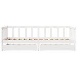 vidaXL Lit de jour et tiroirs sans matelas blanc 80x200 cm bois massif