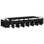 vidaXL Ensemble à manger de jardin 17 Pièces coussins noir résine tressée