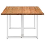 vidaXL Table à manger avec bord naturel 180x100x74cm bois massif chêne