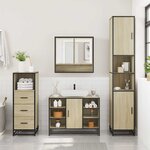 vidaXL Ensemble de meubles de salle de bain 3 Pièces chêne sonoma