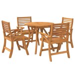 vidaXL Ensemble à manger de jardin 5 Pièces Bois d'acacia solide