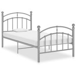 vidaXL Cadre de lit sans matelas gris métal 90x200 cm