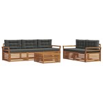 vidaXL Ensemble de canapés d'extérieur 6 pc Naturel et Anthracite