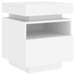 vidaXL Armoires de chevet avec lumières LED 2 Pièces blanc 40x39x48 5 cm