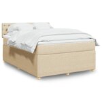 vidaXL Sommier à lattes de lit avec matelas Crème 140x200 cm Tissu