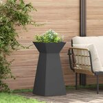 vidaXL Pots de jardin   2 pièces avec bol noir  dimensions 35x35x73 cm  en acier.