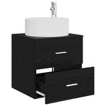vidaXL Vanité de lavabo mural Chêne noir 49 5 x 44 5 x 65 5 cm