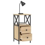 vidaXL Tables de chevet 2Pièces chêne sonoma 34x35 5x70cm bois ingénierie