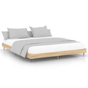 vidaXL Cadre de lit chêne sonoma 180x200 cm bois d'ingénierie