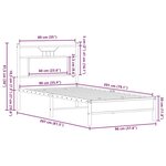 vidaXL Cadre de lit sans matelas chêne fumé 90x200cm bois d'ingénierie