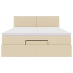 vidaXL Lit ottoman avec matelas crème 140x190 cm tissu