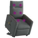 vidaXL Fauteuil inclinable de massage électrique Gris foncé Tissu