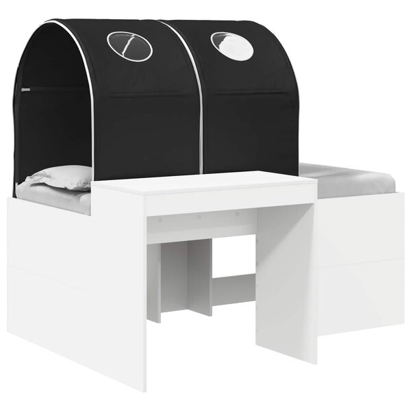 vidaXL Lit avec Tunnel 4 Pièces Chêne Artisanal et Noir Bois d'ingénierie