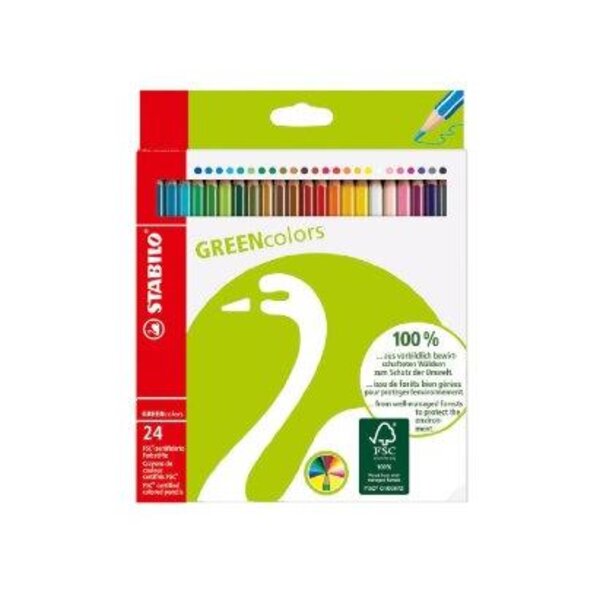 Lot de 24 crayons de couleur GREENcolors STABILO