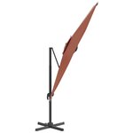 vidaXL Parasol cantilever à LED Terre cuite 400x300 cm