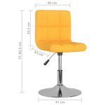 vidaXL Tabouret de bar pivotant Jaune Tissu