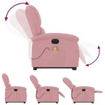 vidaXL Fauteuil inclinable de massage électrique rose velours