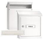 Pack Bouche d'entrée + Boîte aux lettre en acier  V4031  Fente 23 x 3 cm  Blanc