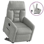 vidaXL Fauteuil inclinable gris clair tissu microfibre