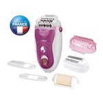 CALOR Epilateur SILENCE SOFT Ultra silencieux, Technologie Micro-Contact, 5 Accessoires EP5660C0 - fuchsia