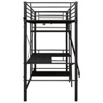 vidaXL Lit superposé avec table sans matelas noir métal 90x200 cm