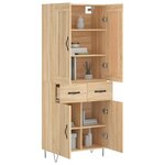 vidaXL Buffet haut Chêne sonoma 69 5x34x180 cm Bois d'ingénierie