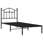 vidaXL Cadre de lit métal sans matelas avec tête de lit noir 90x200 cm