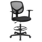 Fauteuil de bureau siège ergonomique tabouret avec repose-pieds réglable en hauteur pivotant sur 360° pour bureau debout noir 12_0005903