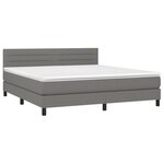 vidaXL Sommier à lattes de lit avec matelas Gris foncé 160x200cm Tissu
