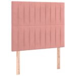 vidaXL Sommier à lattes de lit avec matelas LED Rose 90x190 cm Velours