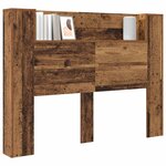 vidaXL Cabinet de Tête de Lit avec LED Bois ancien Bois d'ingénierie