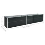 Vidaxl lit surélevé de jardin acier galvanisé 400x80x45 cm anthracite