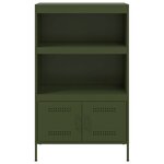 vidaXL Buffet haut vert olive 68x39x113 cm acier