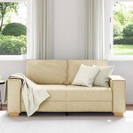 vidaXL Canapé 2 places Crème 180x78x84 cm Tissu