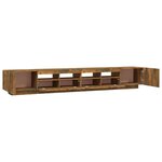 vidaXL Ensemble de meubles TV avec lumières LED 3 Pièces Chêne fumé