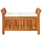 vidaXL Banc de rangement de jardin avec coussin 91 cm Bois d'acacia