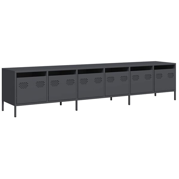 vidaXL Meuble TV anthracite 202x39x43 5 cm acier laminé à froid