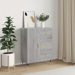 vidaXL Buffet sonoma gris 69 5x34x90 cm bois d'ingénierie